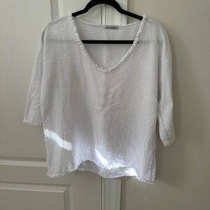 Women’s white linen top